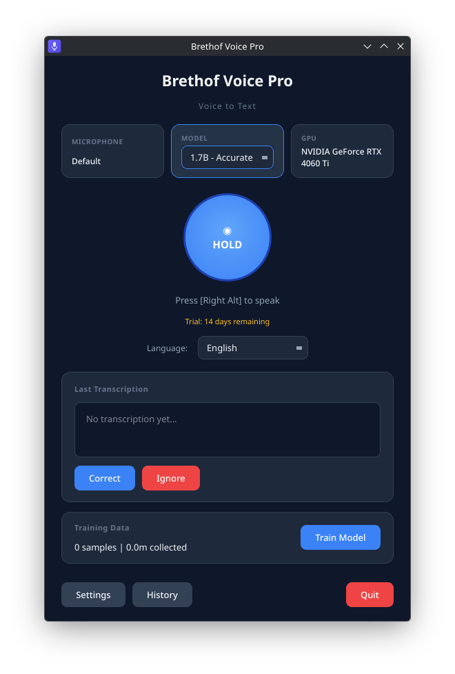 Brethof Voice Pro main window